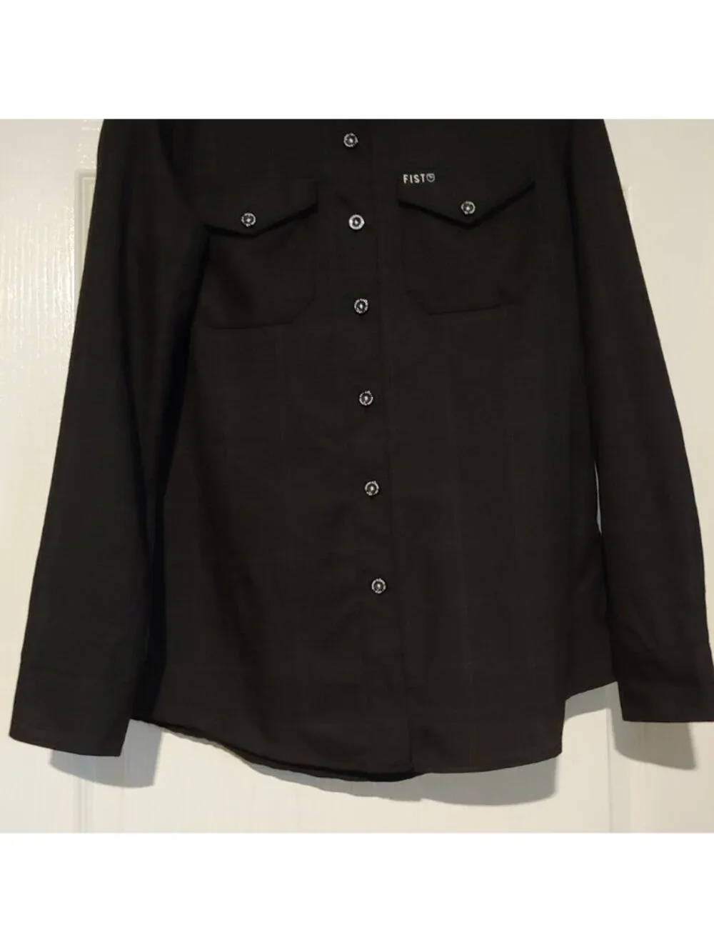 DIXXON Fist Army Glove Lords Button Shirt Moto Biker Workwear Rocker L